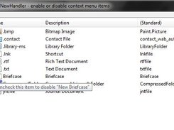 disable the briefcase entry in context menu