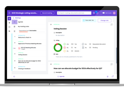 With the Voting feature, meeting leaders and participants can vote on proposed topics before the meeting, helping them to form an unbiased opinion and understand where discussion is needed. 