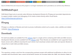 ShiftMediaProject FFmpeg Screenshot 1
