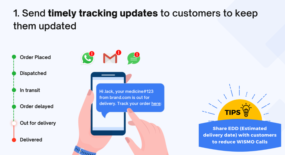 Send timely updates to customers