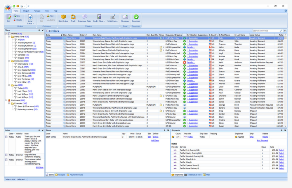 ShipWorks-MainOrderView