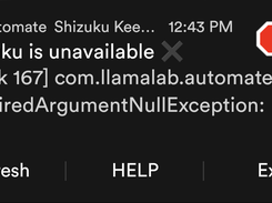 Shizuku Keeper fatal error message