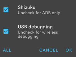 Shizuku Keeper options dialog at startup