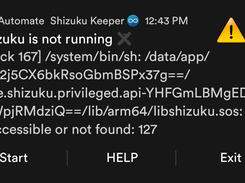 Shizuku is not running with warning message
