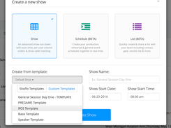 Shoflo Live Event Production Software-Create