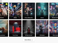Shoorts AI trending visual styles (webcomic, horror, realistic, and more)