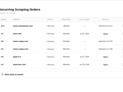 Schedule recurring scraping jobs to automate competitor monitoring