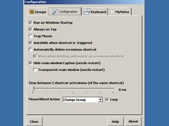 ShortCutters Configuration window