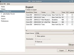 Export dialog