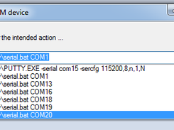 configuring user action
