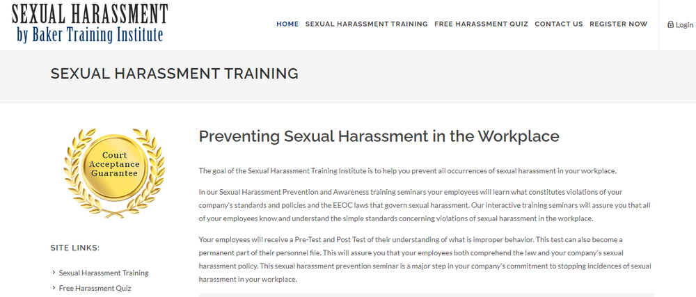 Sexual Harassment Prevention Institute Screenshot 1