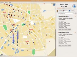 Leimen simulation, showing agent's context and Siafu's GUI