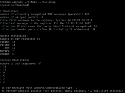 Example of the statistics generated during anonymization