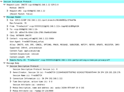 Original version of an example SIP packet (showed in Wireshark)