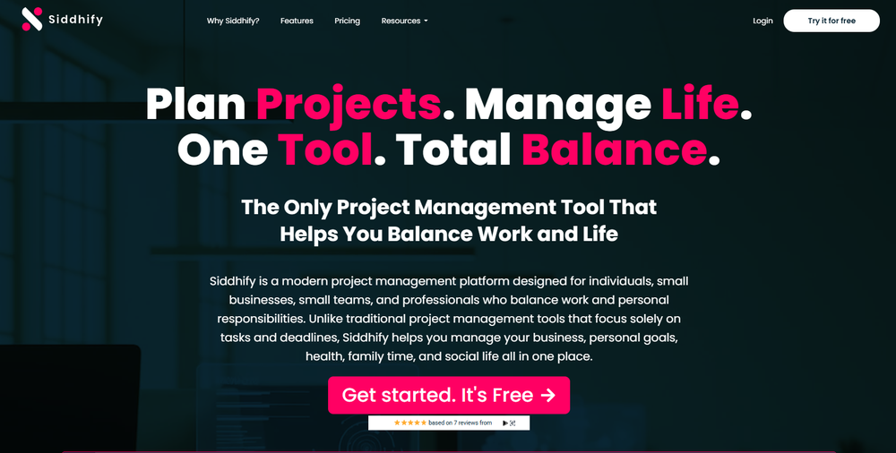 home page