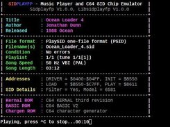 Sidplayfp 1.0 on ANSI console