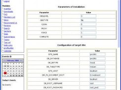 Parameters for installation in the postnuke module mode