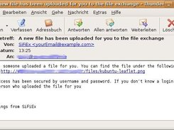 Mail sent by SiFiEx to inform receiving person