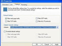 Sift Adapter Settings Tab