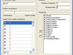 Simulation environment configuration window