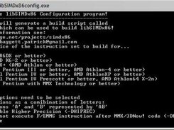 libSIMDx86config tool v0.2.1 running on a Win32 box