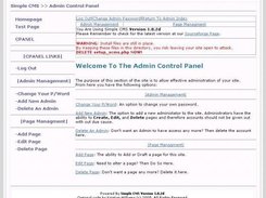Control Panel Index