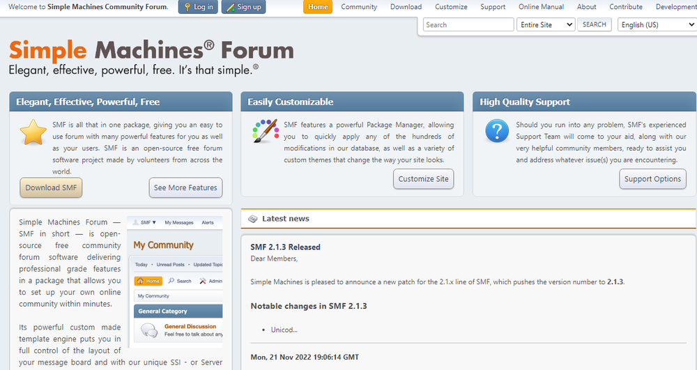 Simple Machines Forum (SMF) Screenshot 1