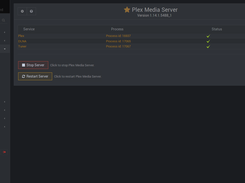 Plex Media Server Webmin Module Screenshot 1