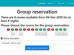 Group reservations screen