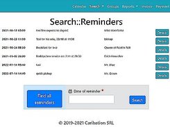 Reminders screen for reservation agent