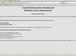 Guest User Instruction Web Page