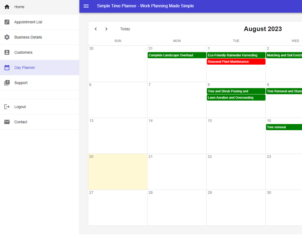 Easily schedule appointments via the online calender