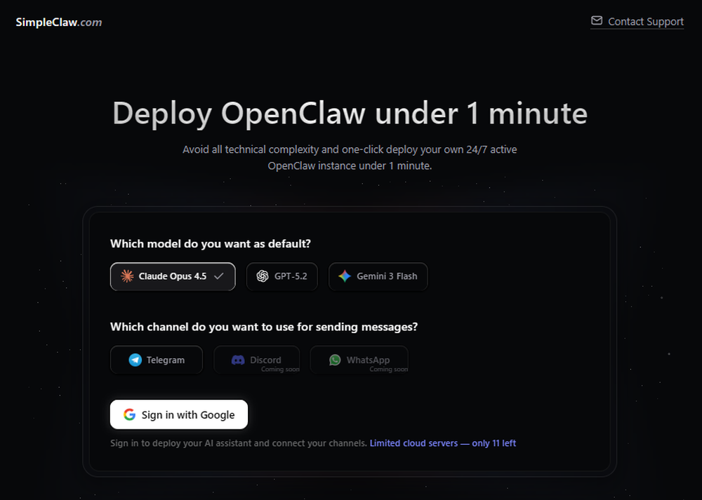 SimpleClaw Screenshot 1