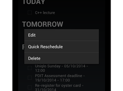Task long press menu