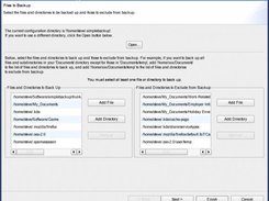 Files to Backup page for release 0.3.0