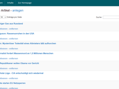 BackEnd Artikelliste