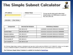 The Simple Subnet Calculator interface.