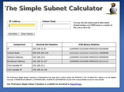 The Simple Subnet Calculator interface.