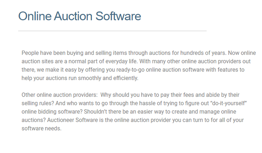 Auctioneer Software Screenshot 1