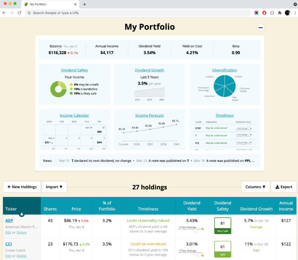 Simply Safe Dividends Screenshot 1
