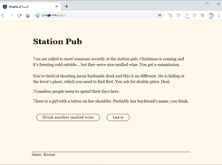 Sample adventure starting screen in a browser window