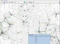 Sinalgo in action: mobile nodes connect to base stations