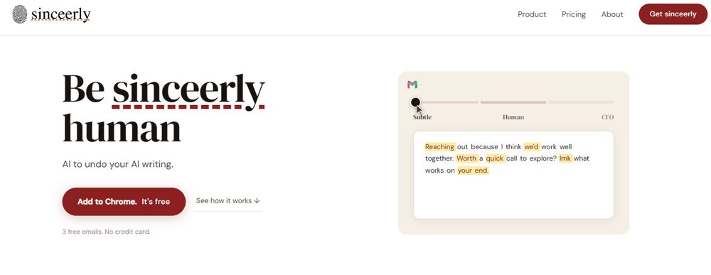 Sinceerly Screenshot 1