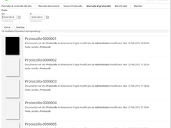 Stampa del giornale di protocollazione