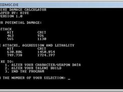 The final damage output screen.