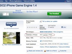 Not available thru Softpedia, but MIT License