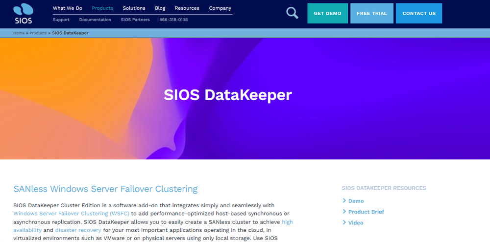 SIOS DataKeeper Screenshot 1