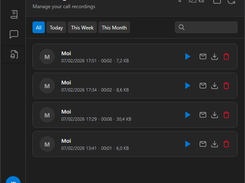 Call Recordings - Browse, play, download and share recordings