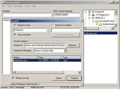 SiSMS Search window