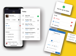 SiteDocs Scheduled Forms & more. The mobile app view of a scheduled forms notifying a worker of upcoming forms, to-do list and corrective actions